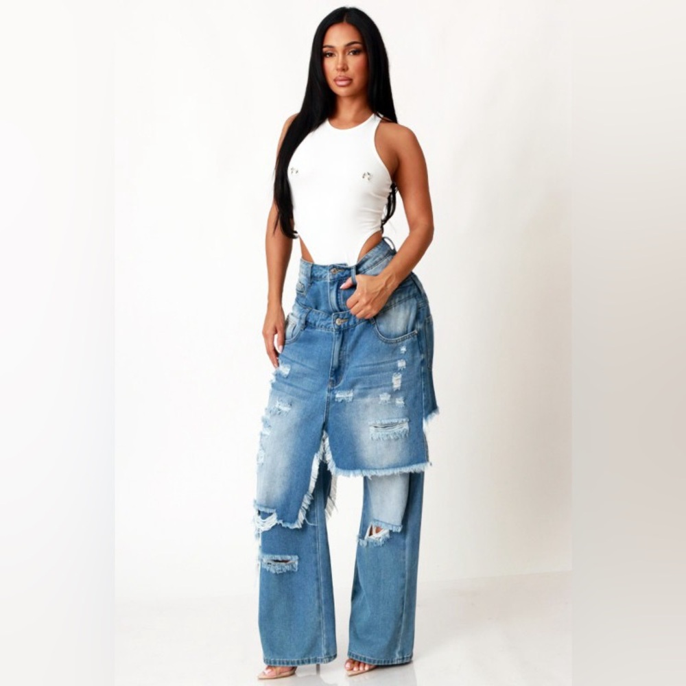 Double Design Look Jeans